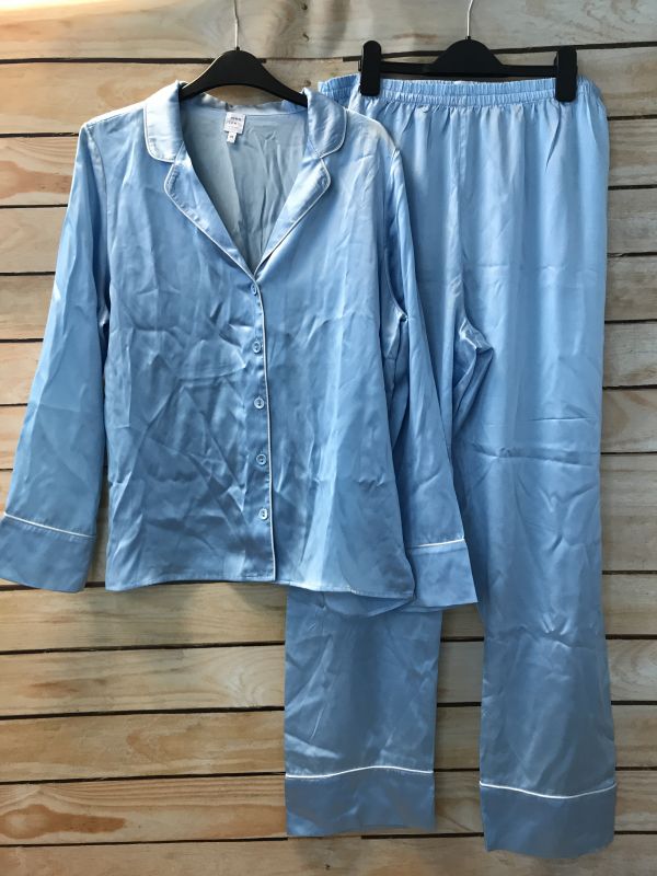 Light Blue Silk Pyjama Set