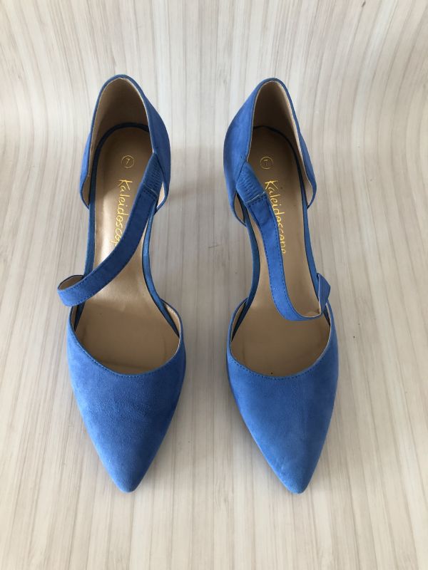 Kaleidoscope Blue Suede Court Shoe