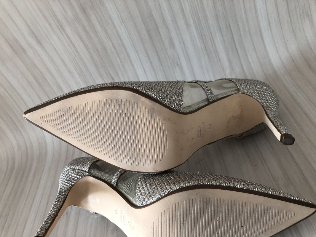 Dune Cut Out Silver Court Shoes