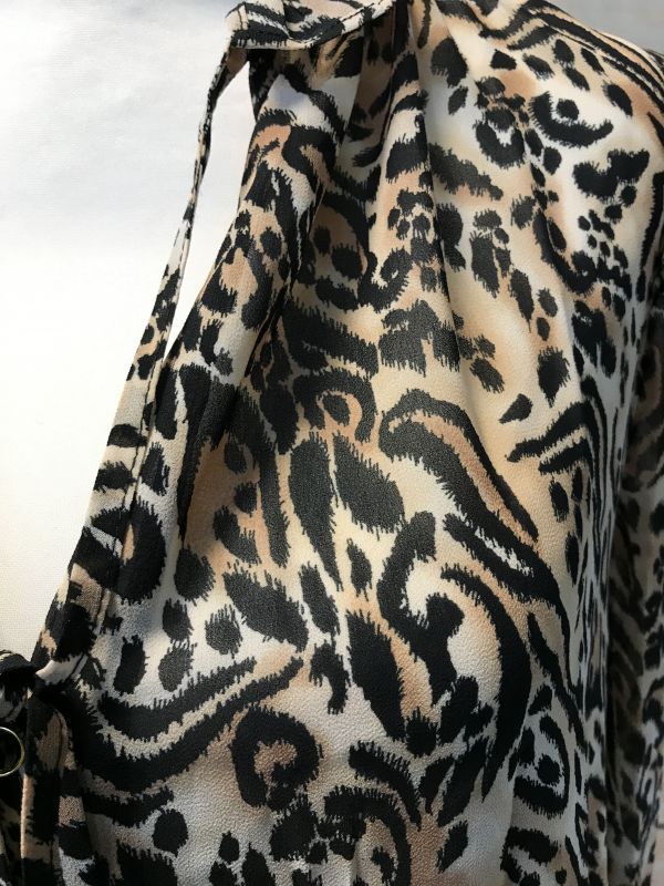 Leopard Frill Sleeve Blouse