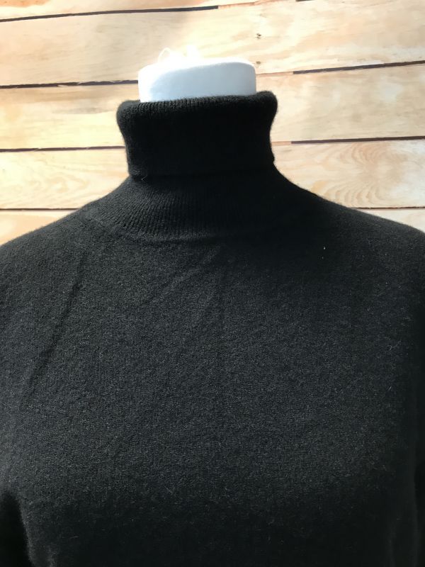 Black Turtleneck Cashmere Sweater