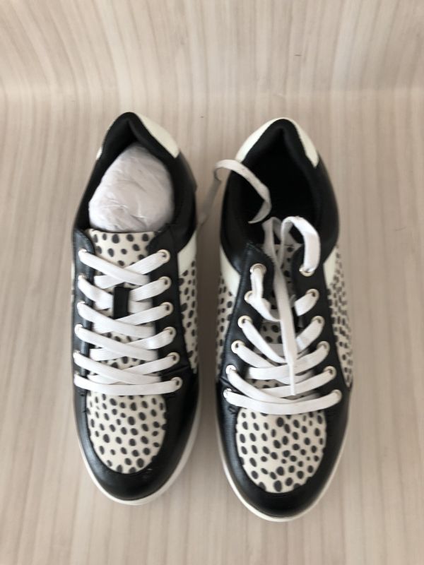 Simply Be. Black Animal Print Trainers Wide Fit