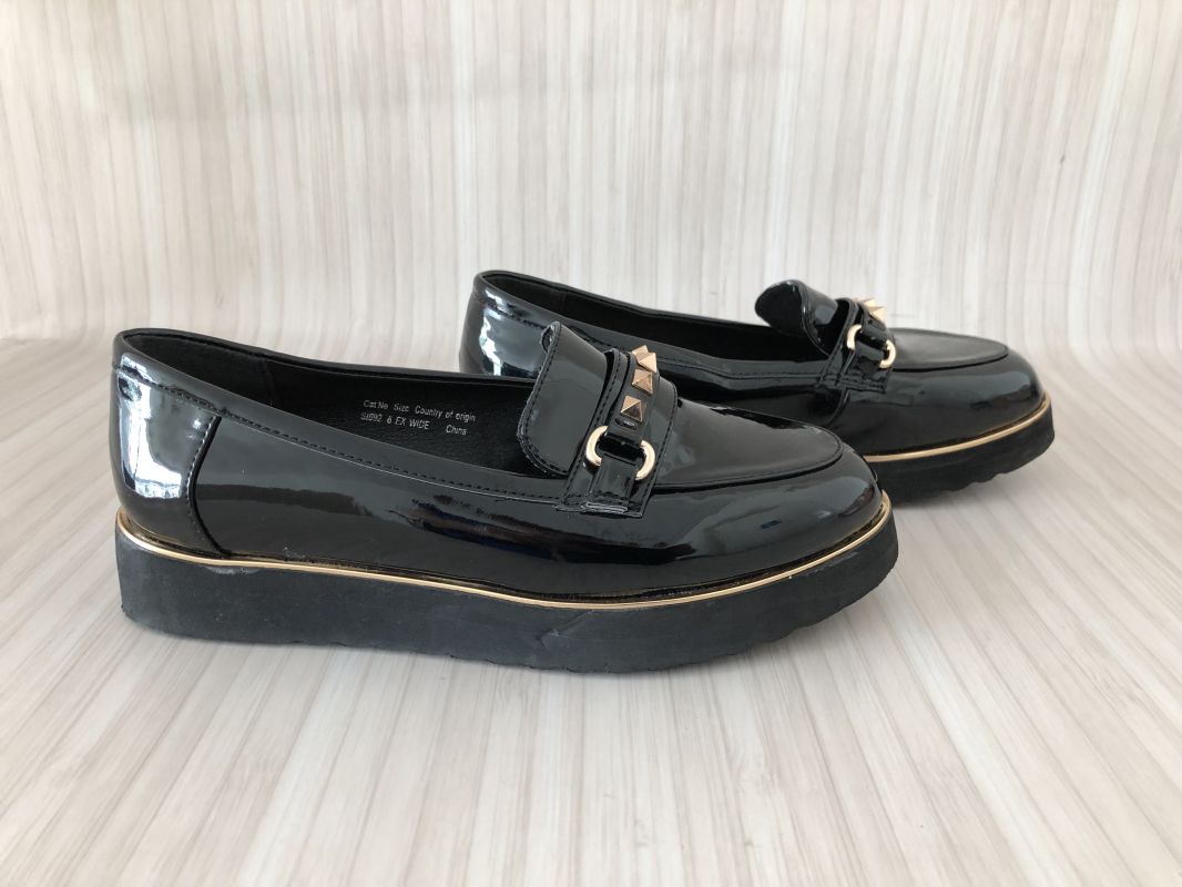 Simply Be Black Chunky Loafer With Chain Detail