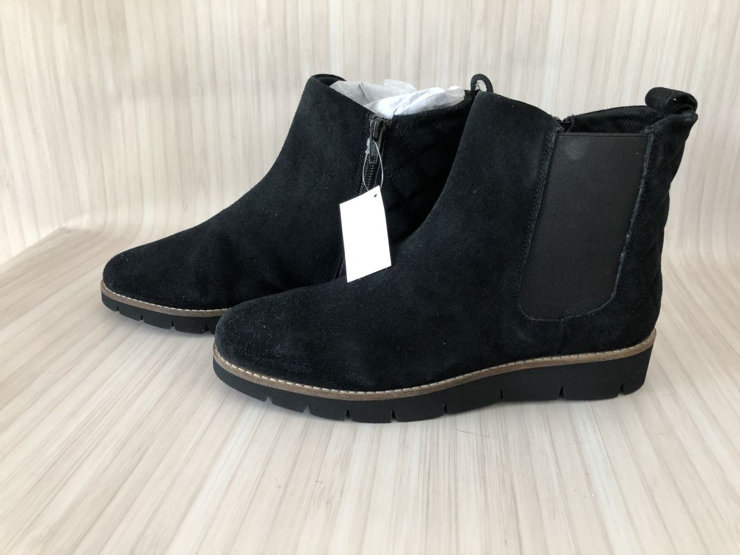 Kaleidoscope Black Suede Quilted Flat Form Ankle Boots
