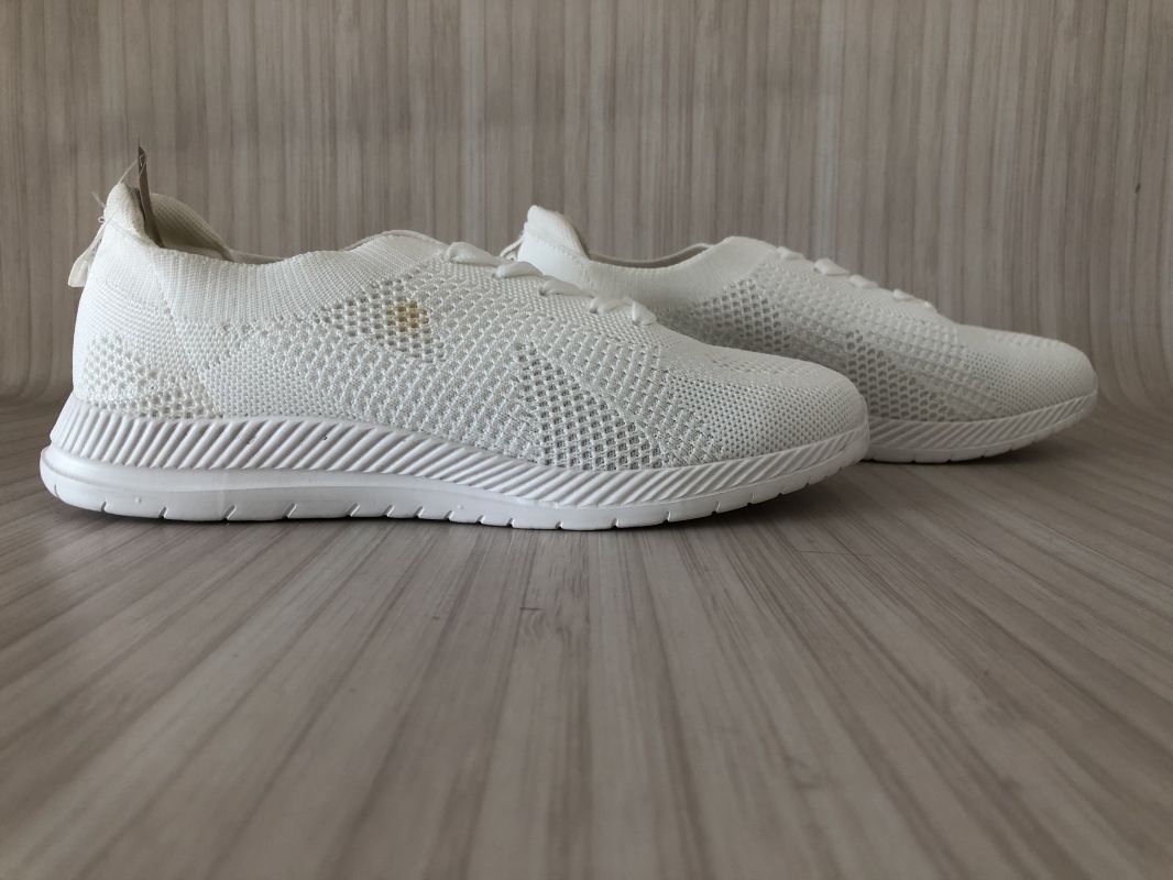 Cushion Walk White Fly Knit Trainer Wide E Fit