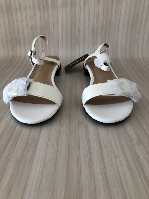 Kaleidoscope White Gem Heel Sandals