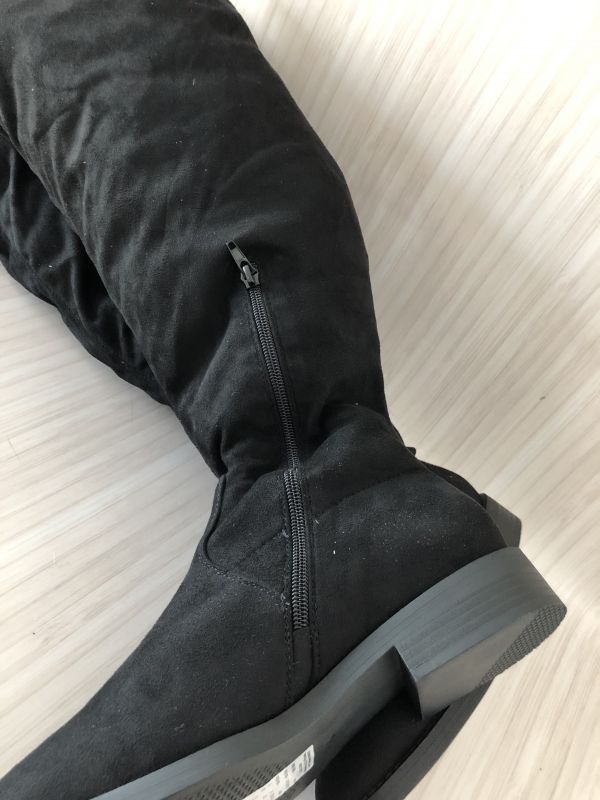 JD Williams Black Long Faux Suede Boots