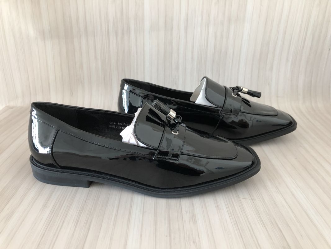 Simply Be. Black Finley Flat Loafer Shoes