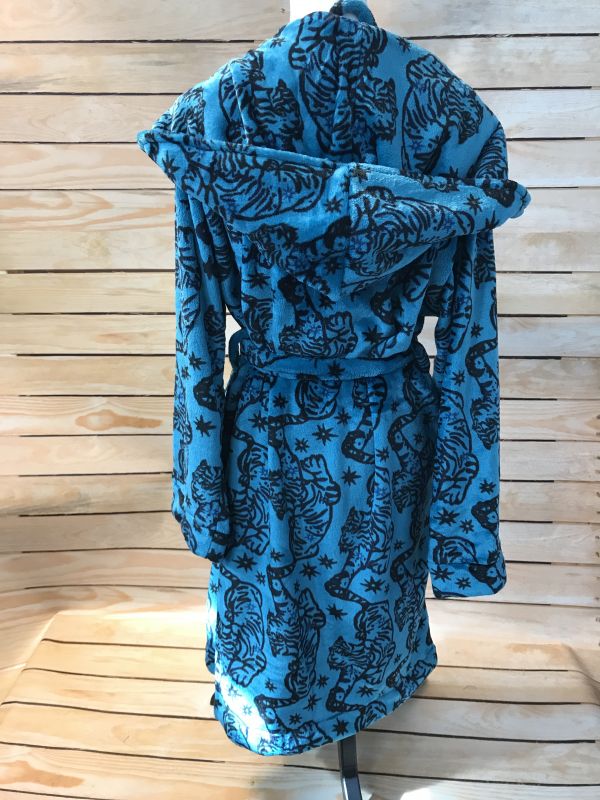 Blue Velour Cat Robe