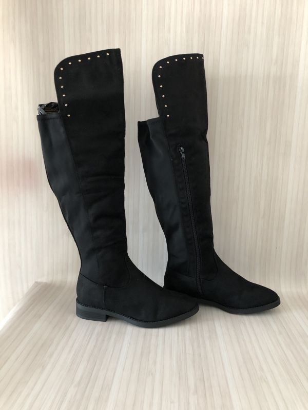 JD Williams Black Mackenzie Over the Knee Stretch Boots