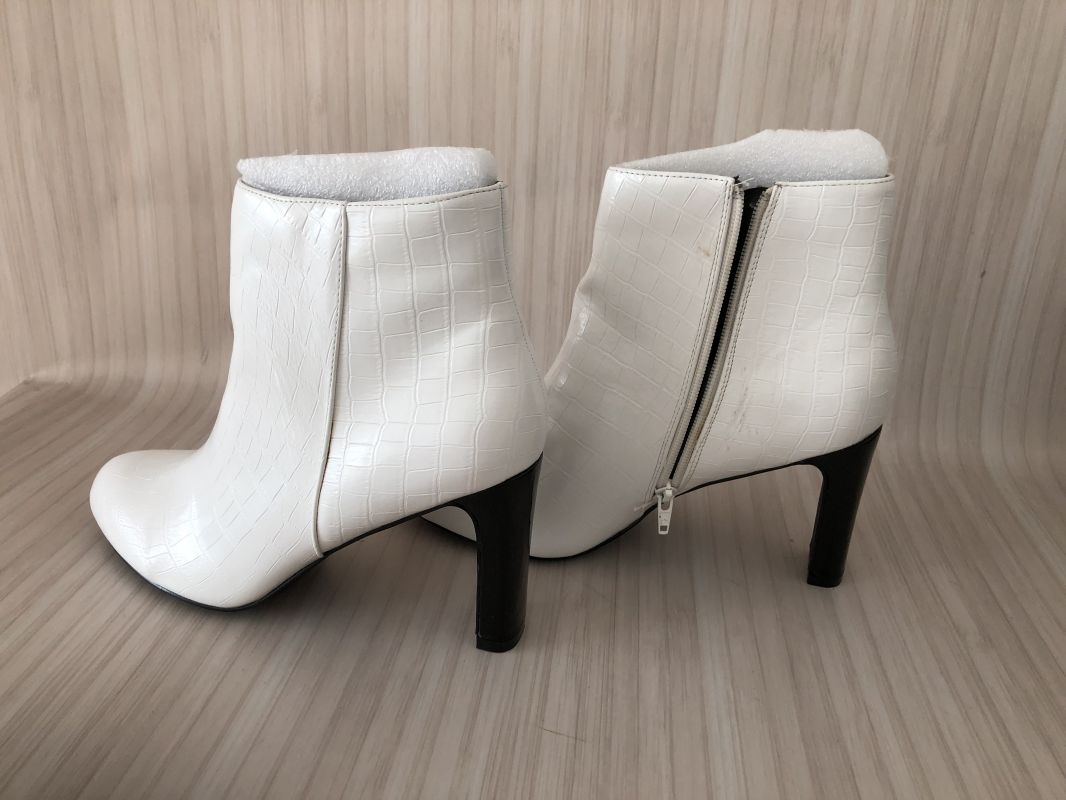 Simply Be White Croc Ankle Boot