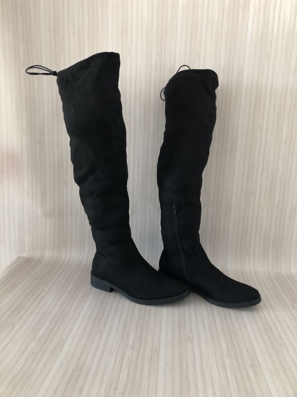 JD Williams Black Long Faux Suede Boots