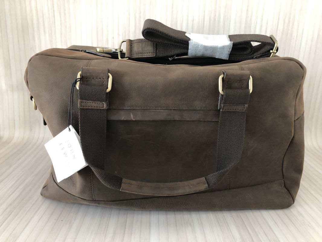 John Lewis Brown Oil Leather Holdall