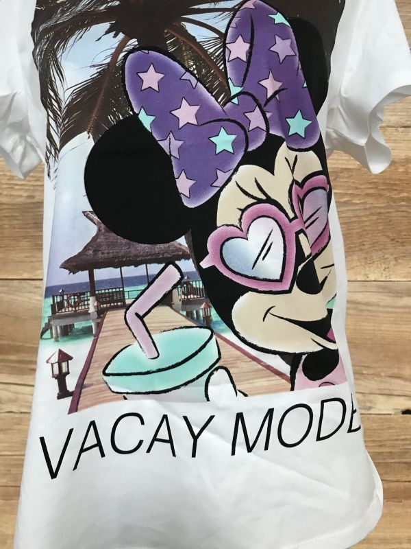 Disney White Minnie Mouse Vacay Mode T-Shirt