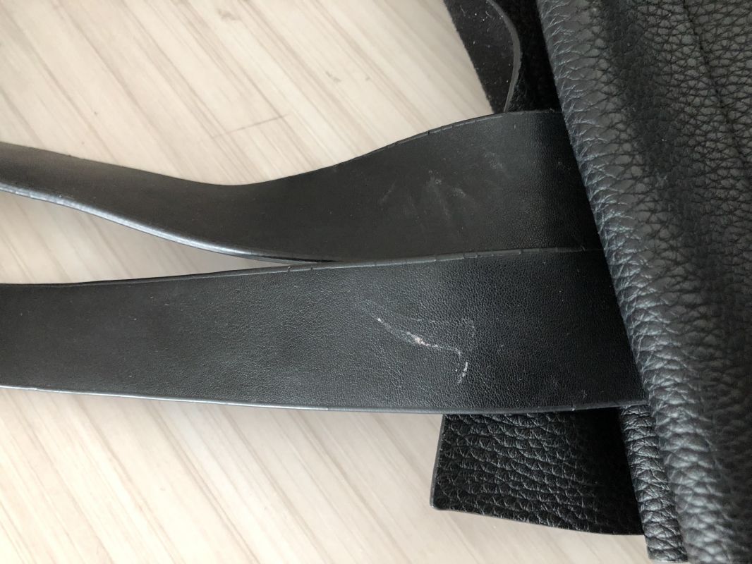 Kin Black Faux Leather Triple Compartment Tote Bag