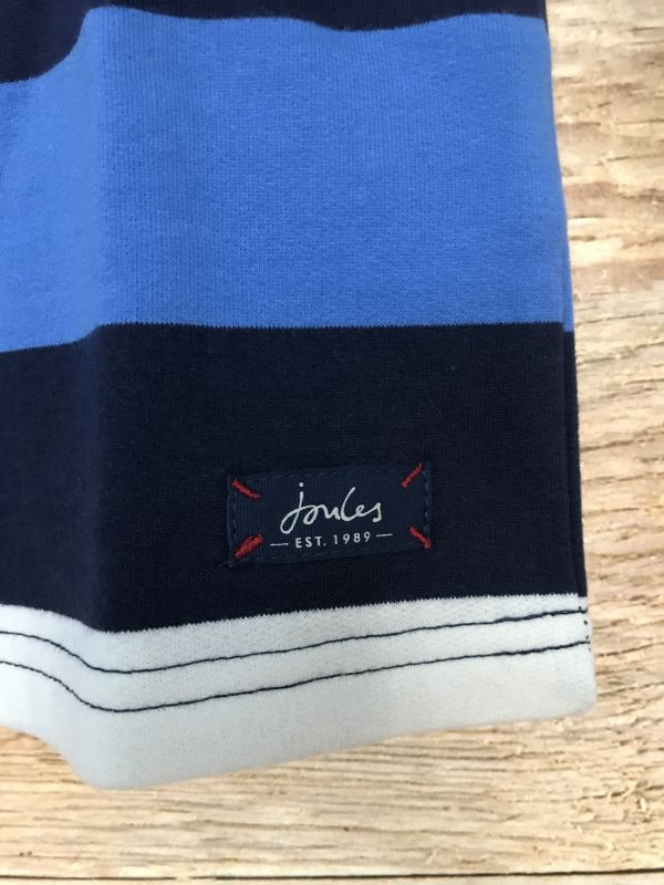 Joules Blue Striped Long Sleeve Zip Top
