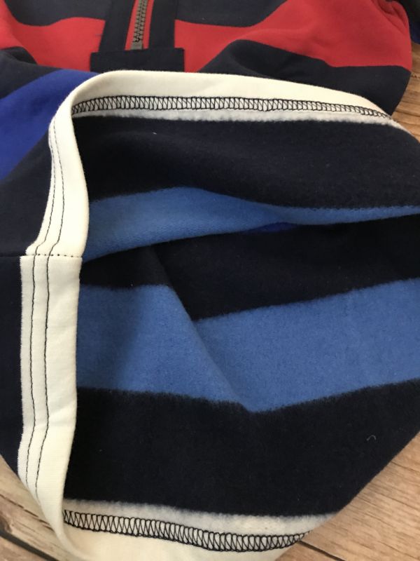 Joules Blue Striped Long Sleeve Zip Top