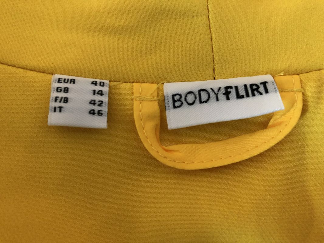 BODYFLIRT Yellow Cropped One-Button Blazer