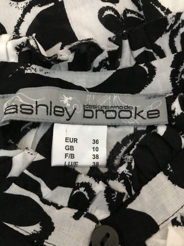 Ashley Brooke Black and White Heart Print Blouse