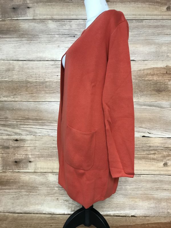 Heine Orange Long Length Cardigan with Pockets