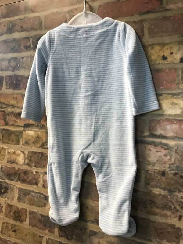 Newborn Velvet Striped Sleepsuit