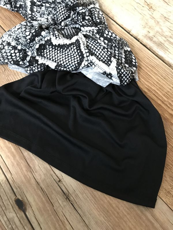Kaleidoscope Black and White Python Print Dress