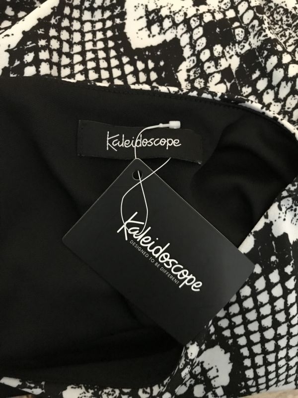 Kaleidoscope Black and White Python Print Dress
