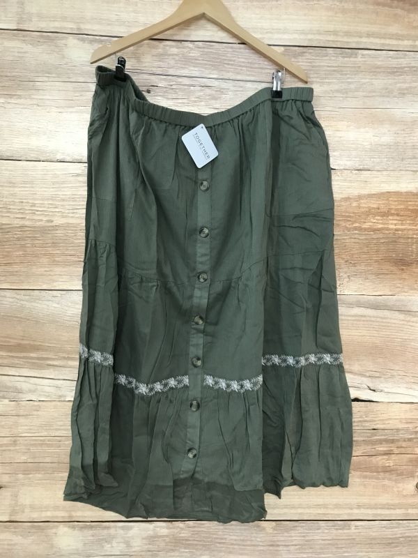 Together Khaki Green Long Maxi Skirt