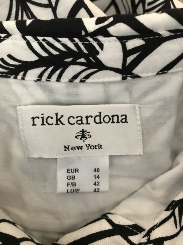 Rick Cardona Black and White Long Button Up Dress