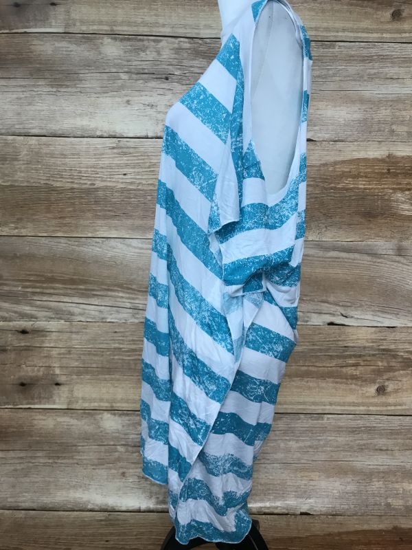 BonPrix Collection Turquoise and White Striped Cover Up Top