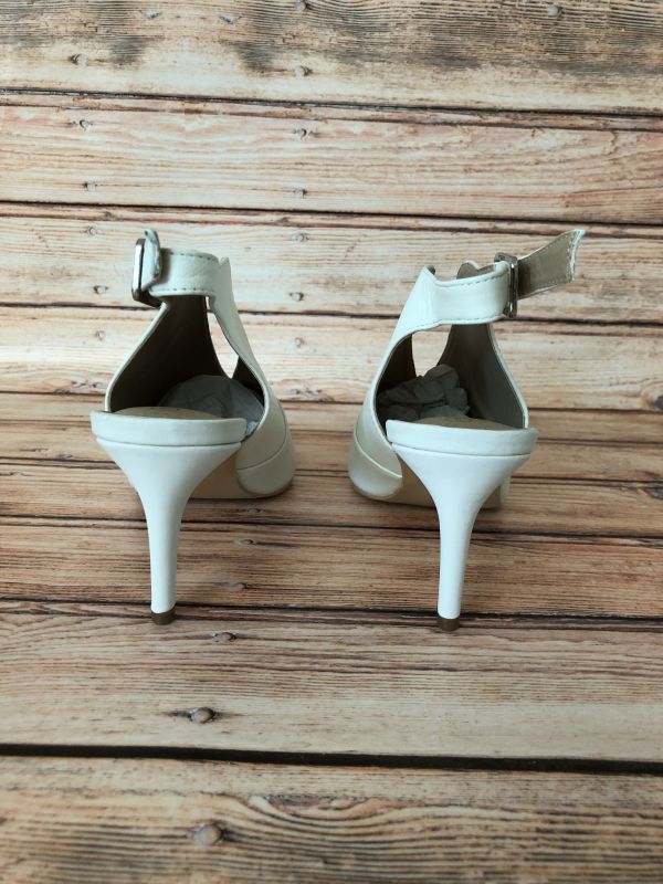 Kaleidoscope Cream Sling Back Low Front Court Shoes