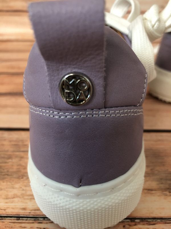Moda In Pelle Asinda Lilac Leather Trainers
