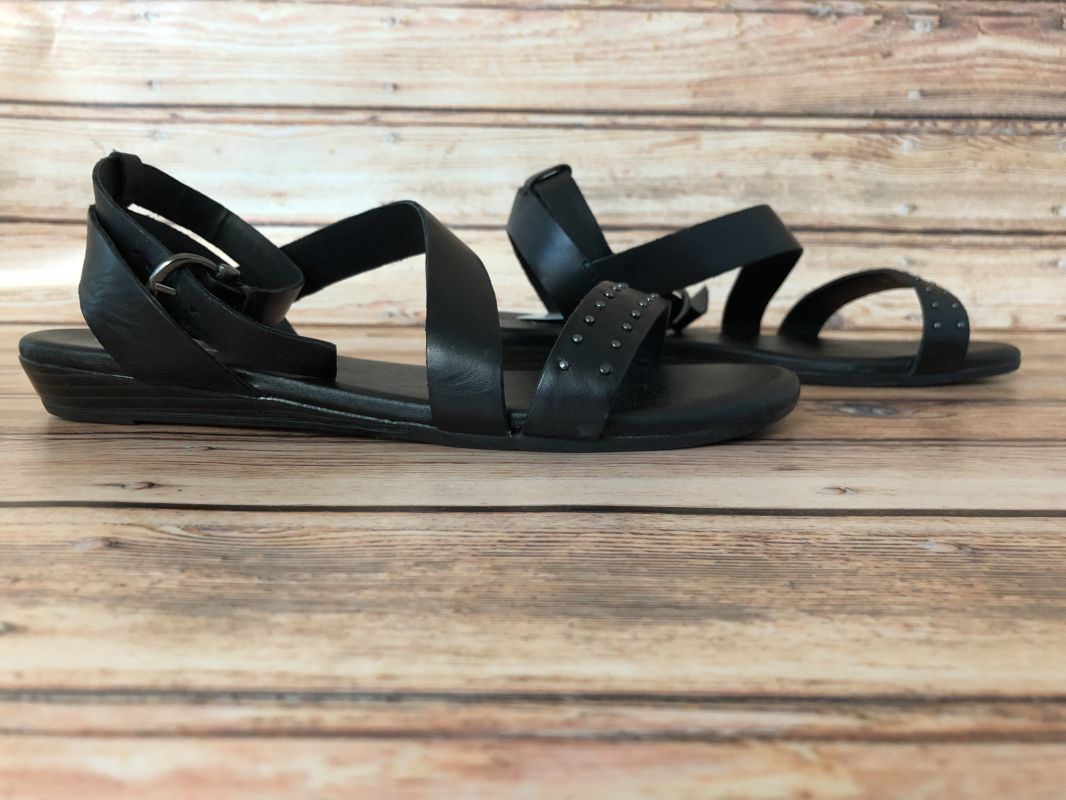 Kaleidoscope Black Studded Sandals