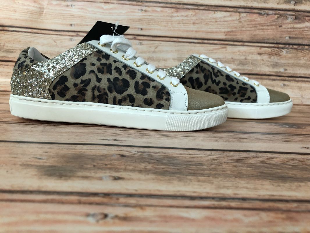 Kaleidoscope Shimmer Animal Print Mix Leather Trainers