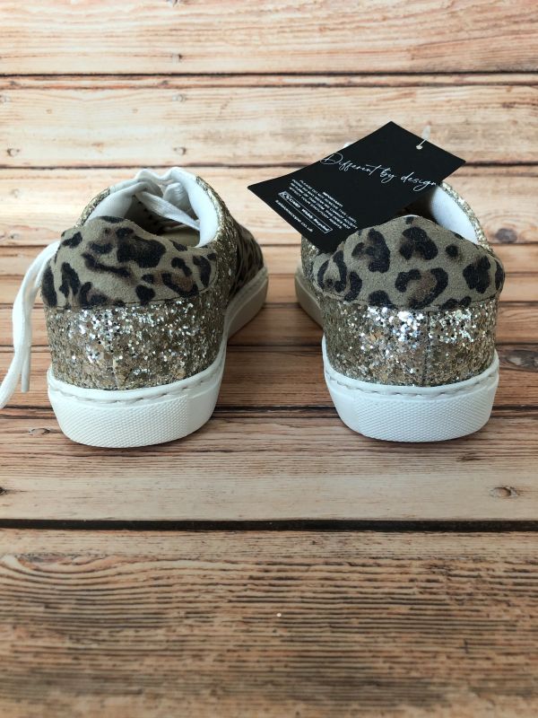 Kaleidoscope Shimmer Animal Print Mix Leather Trainers