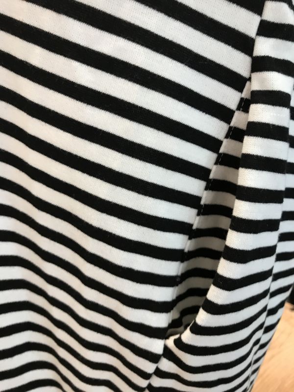 Black and white striped dress