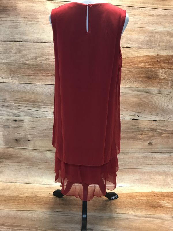 Red mid length dress