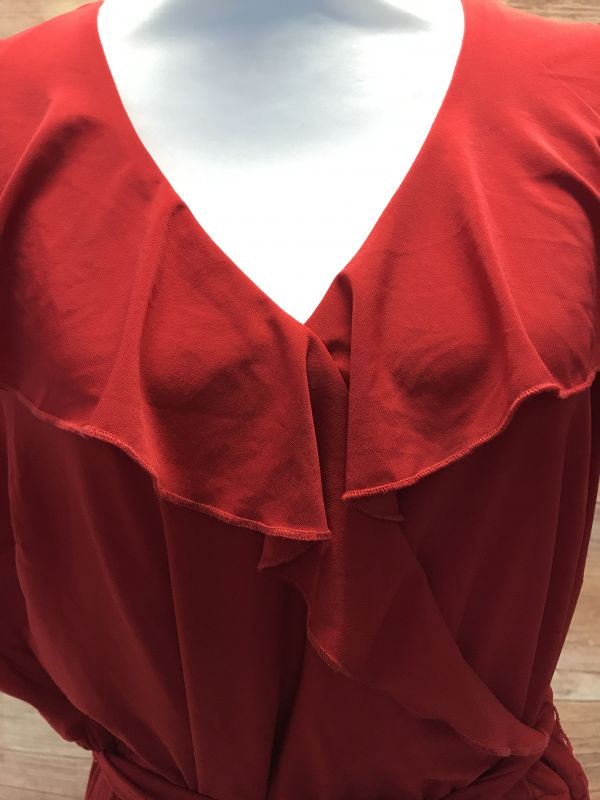 Red layered maxi dress