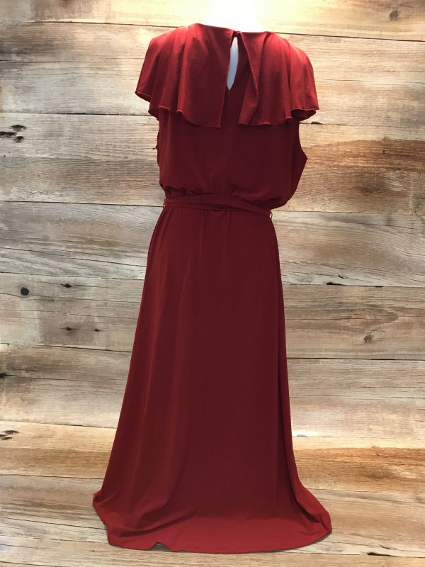 Red layered maxi dress