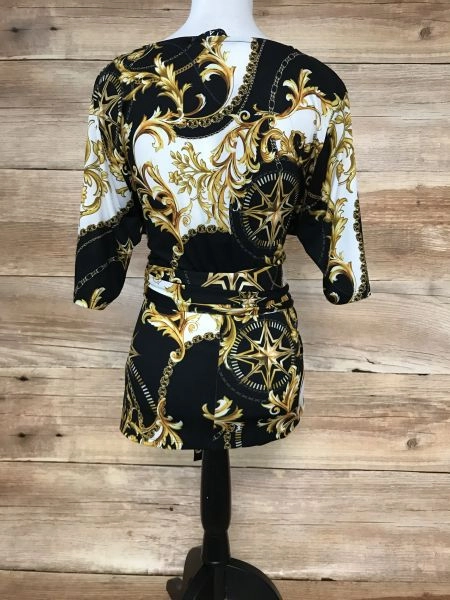Star by Julien Macdonald Black and Gold Tie Up Top