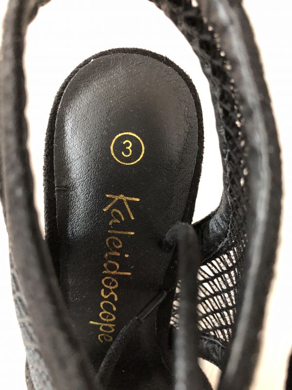 Kaleidoscope Black Mesh Court Shoes