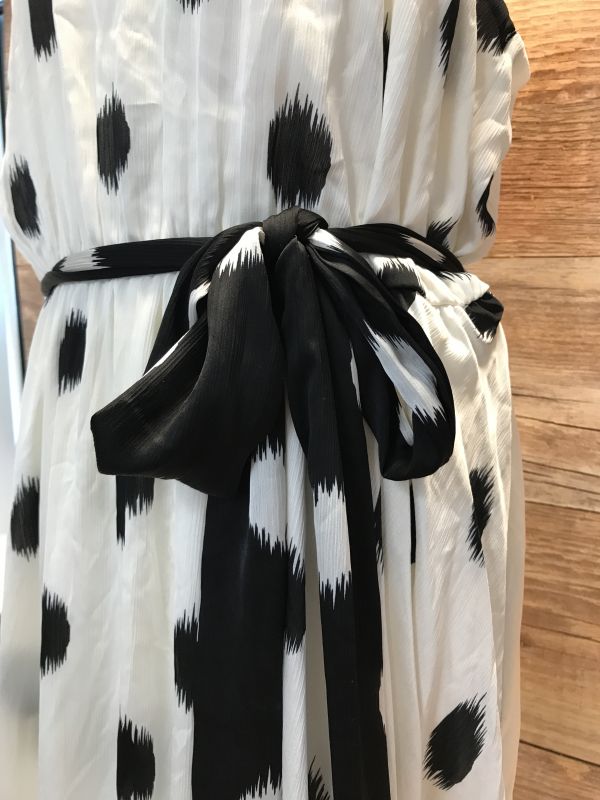 Black and white spotty maxi dress