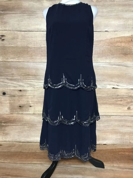 One by Kaleidoscope Navy Sequined Dress