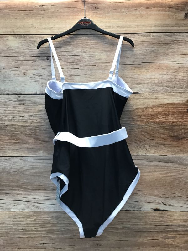 White and black swimsuit