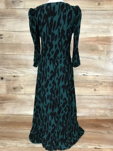 Wallis Green and Black Animal Print Long Sleeve Maxi Dress
