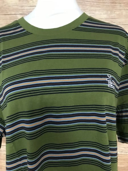 Penguin by Munsingwear Khaki Green Striped T-Shirt