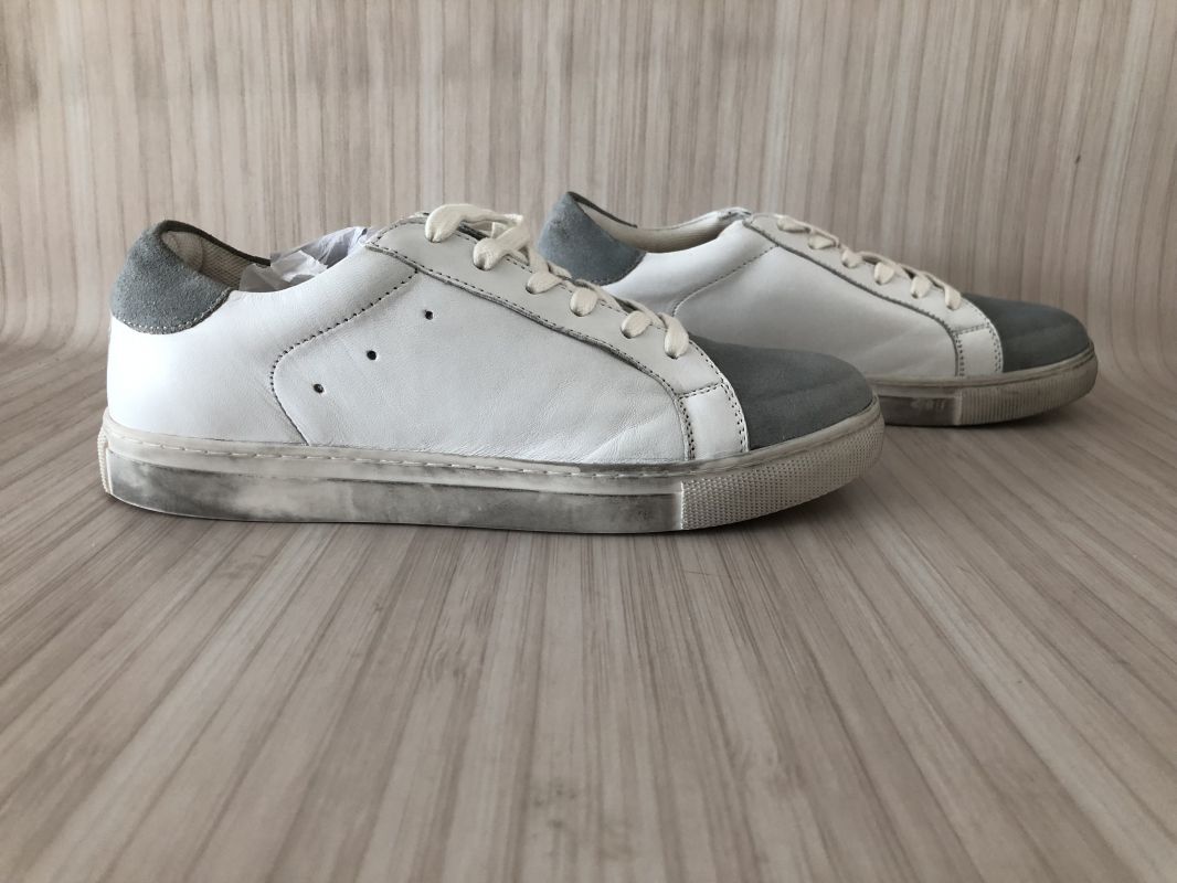 Kaleidoscope Grey/White Suede Mix Trainers