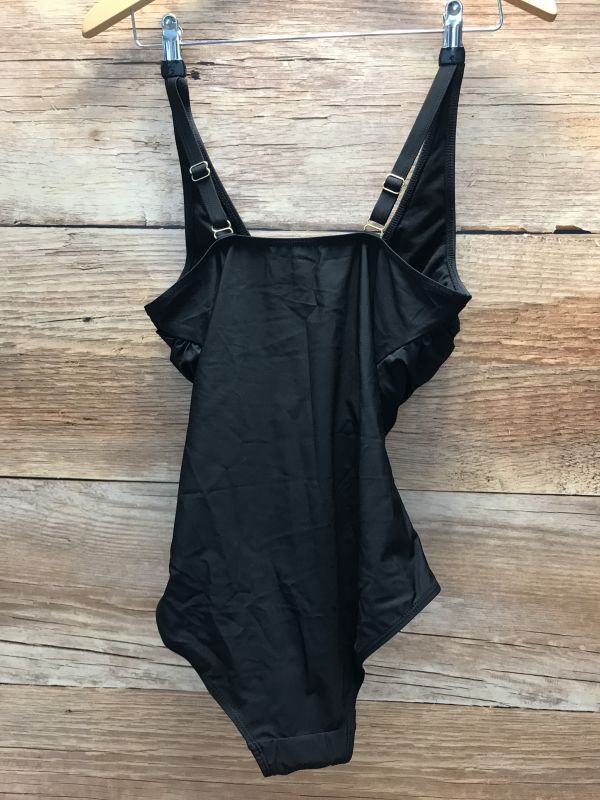 Black Swimsuit With Gold Detailing