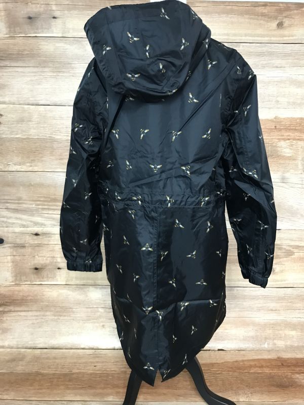 Joules Black Wet Weather Jacket with Bee Print Design