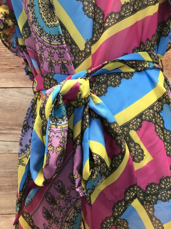 Multi Colour 2 Piece Top & Skirt Set